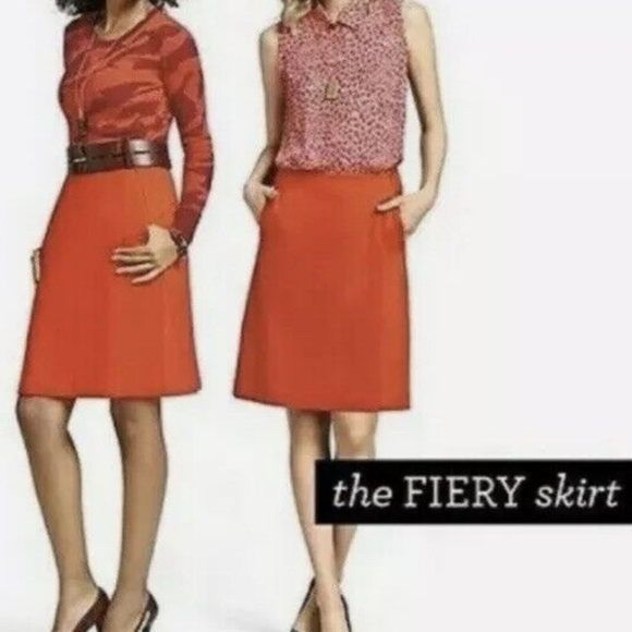 Cabi 3219 Fiery A-Line Ponte Knit Skirt in Sakura Red Size 10 Like New - Picture 2 of 6
